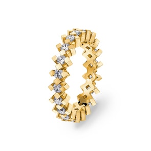 Mémoire-Ring 750/18 K Gelbgold mit Diamanten 1.23 ct H/si