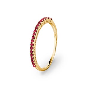 Mémoire-Ring 750/18 K Gelbgold mit Rubinen