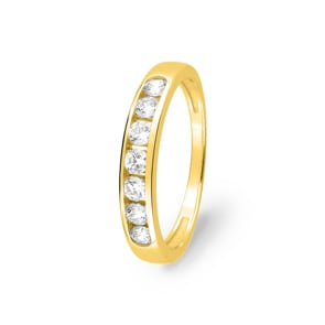 Mémoire-Ring 750/18 K Gelbgold mit Zirkonia