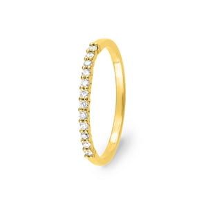 Mémoire Ring 750/18 K Gelbgold mit Zirkonia in 4-Griff