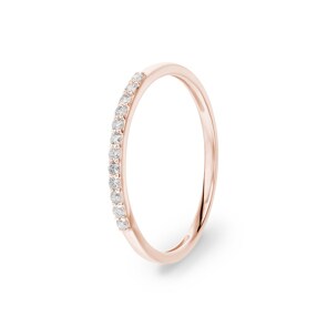 Bague Mémoire or rosé 750/18 ct avec diamants 0.10 ct H/si