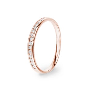 Mémoire-Ring 750/18 K Roségold mit Diamanten 0.17 ct H/si