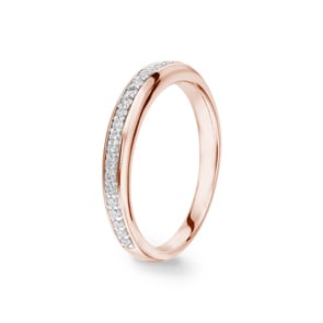 Mémoire-Ring 750/18 K Roségold mit Diamanten 0.20 ct H/si
