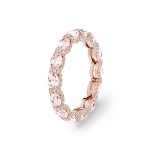 Mémoire-Ring 750/18 K Roségold mit Morganiten & Diamanten 0.41 ct H/si