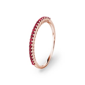 Mémoire-Ring 750/18 K Roségold mit Rubinen