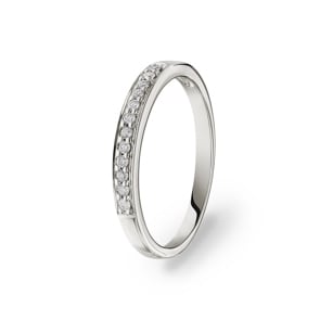 Mémoire-Ring 750/18 K Weissgold mit Diamanten 0.10 ct H/si