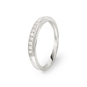Mémoire-Ring 750/18 K Weissgold mit Diamanten 0.14 ct H/si