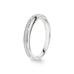 Mémoire-Ring 750/18 K Weissgold mit Diamanten 0.20 ct H/si
