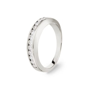 Mémoire-Ring 750/18 K Weissgold mit Diamanten 0.38 ct H/si