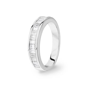 Mémoire-Ring 750/18 K Weissgold mit Diamanten 1.00 ct H/si, Ø 56