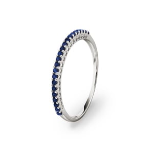 Mémoire-Ring 750/18 K Weissgold mit Saphiren