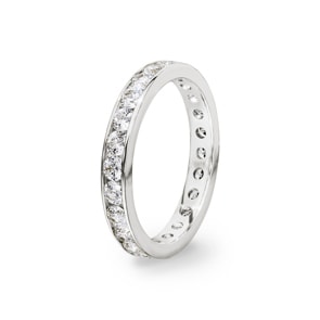 Mémoire-Ring 750/18 K Weissgold mit Zirkonia