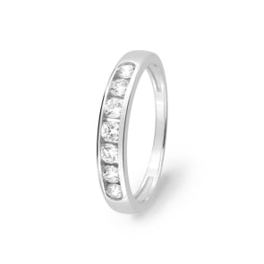 Mémoire-Ring 750/18 K Weissgold mit Zirkonia