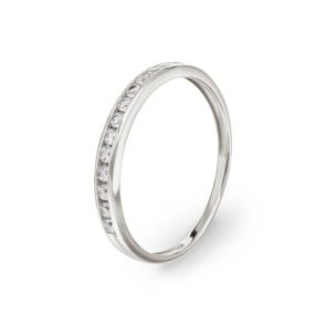 Mémoire-Ring 750/18 K Weissgold mit Zirkonia