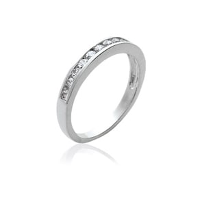 Mémoire-Ring 925 Silber rhodiniert mit Zirkonia
