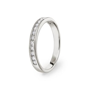 Mémoire-Ring 925 Silber rhodiniert mit Zirkonia rund