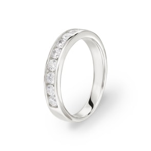 Mémoire-Ring 925 Silber rhodiniert mit Zirkonia rund