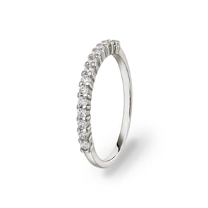 Mémoire-Ring 925 Silber rhodiniert mit Zirkonia rund