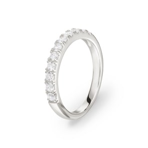 Mémoire-Ring 925 Silber rhodiniert mit Zirkonia rund