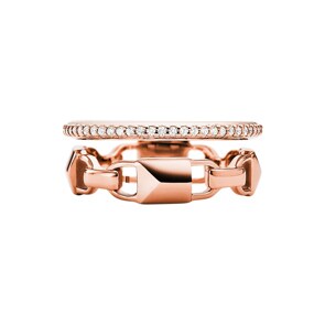 Michael Kors Bague Mercer Link Argent 925 Plaqué or rosé