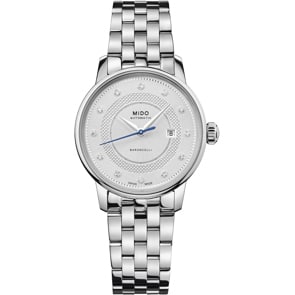Mido Baroncelli II Lady Signature Diamonds Automatik Silbrig