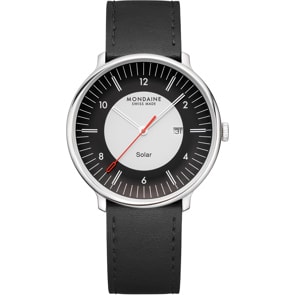 Mondaine Doppio Solar Schwarz / Weiss Ø 41