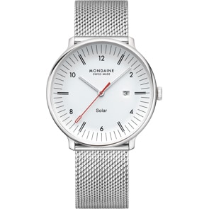 Mondaine Doppio Solar Silbrig Ø 41