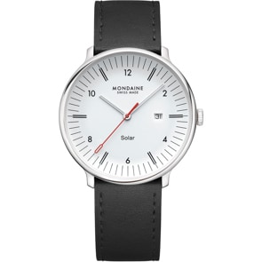 Mondaine Doppio Solar Silbrig / Schwarz Ø 41