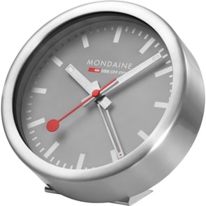 Mondaine Tischuhr mit Alarm Grau Ø 12.5cm