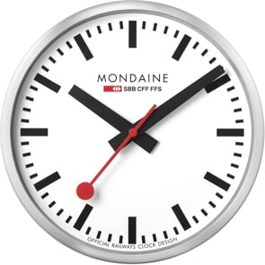 Mondaine Wanduhr Silbrig Ø 25cm