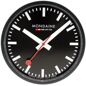 Mondaine Wanduhr Schwarz Ø 25cm