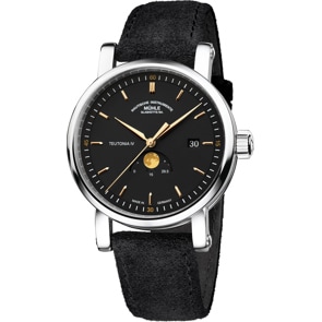 Mühle-Glashütte Teutonia IV Moonphase Anthracite / Alcantara