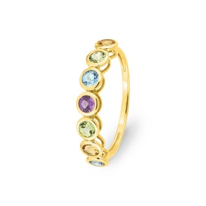 Multi-Farbstein Ring 375/9 K Gelbgold