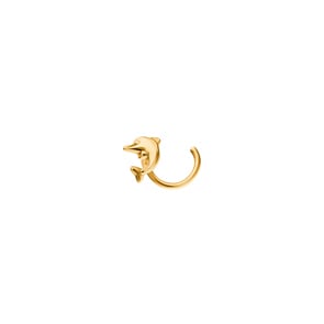 Nasenpiercing Spirale 750/18 K Gelbgold, Delfin