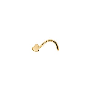 Piercing de nez spirale or jaune 750/18 ct, Cœur