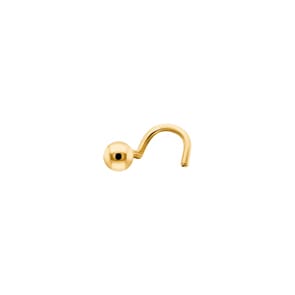Piercing de nez spirale or jaune 750/18 ct, Boule