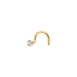 Nasenpiercing Spirale 750/18 K Gelbgold mit Diamant 0.03ct.