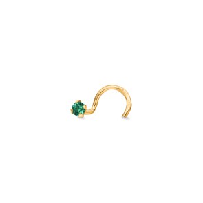 Nasenpiercing Spirale 750/18 K Gelbgold mit Smaragd