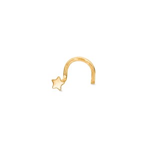 Piercing de nez spirale or jaune 750/18 ct, Étoile