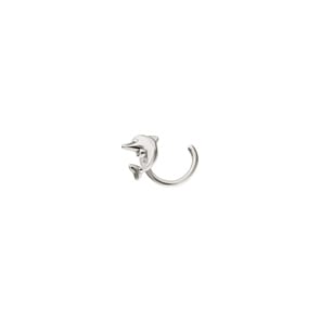 Nasenpiercing Spirale 750/18 K Weissgold, Delfin