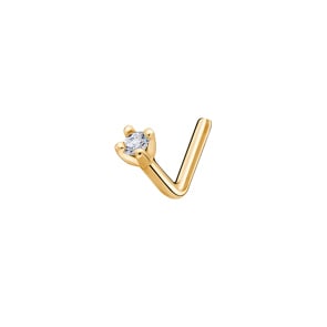 Nasenpiercing Winkel 750/18 K Gelbgold mit Diamant 0.01ct.