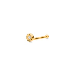 Nasenstecker Kugel 750/18 K Gelbgold mit Diamant 0.01ct H/Si