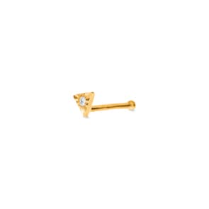 Clou de nez balle or jaune 750/18 ct avec diamant 0.01ct H/Si