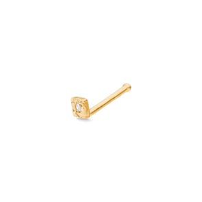 Clou de nez balle or jaune 750/18 ct avec diamant 0.01ct H/Si