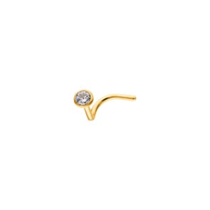 Nasenstecker Spirale 750/18 K Gelbgold mit Zirkonia