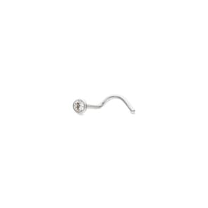 Nasenstecker Spirale 750/18 K Weissgold mit Zirkonia