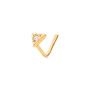 Clou de nez angle or jaune 750/18 ct avec diamant 0.01ct H/Si