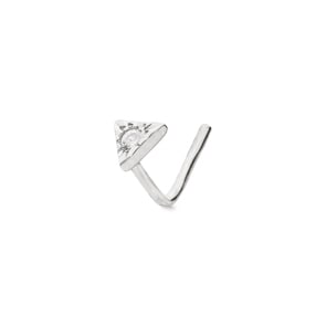 Clou de nez angle or gris 750/18 ct avec diamant 0.01ct H/Si