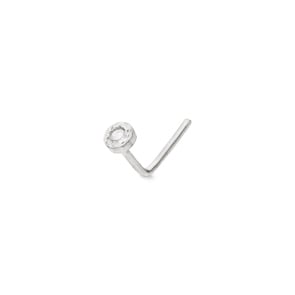 Clou de nez angle or gris 750/18 ct avec diamant 0.01ct H/Si