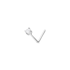 Clou de nez angle or gris 750/18 ct avec diamant 0.05ct H/Si